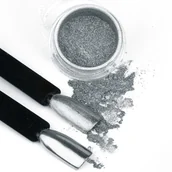Ozdoby do paznokci - Glass Silver Efekt Srebrny Pyłek Do Paznokci - miniaturka - grafika 1