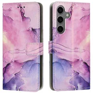 Portfele - Dla Samsung Galaxy A36 5G Stand Case Marmurowy wzór PU Skórzany portfel Pokrowiec na telefon - fioletowy Wielobarwny Purple - miniaturka - grafika 1
