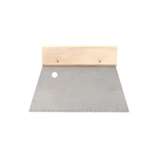 Szpachla trapezowa stalowa 18 cm ząb B2 uchwyt drewniany - Narzędzia murarskie - miniaturka - grafika 1