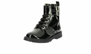 Kickers Chłopiec Dziewczynka Blush Botki, 30 EU, Błyszcząca czerń, 30 EU - Botki damskie - miniaturka - grafika 1