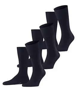 FALKE Mężczyźni Skarpety Airport 3-Pack M SO Wełna Merynosa Bawełna jednokolorowe 3 Pak, Niebieski (Dark Navy 6370), 39-40 - Skarpetki męskie - miniaturka - grafika 1