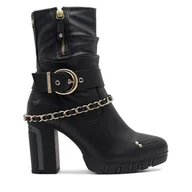 Botki damskie - Botki Mustang 1363-505 Czarny - miniaturka - grafika 1