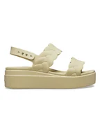 Sandały damskie - Crocs Sandały "Brooklyn" w kolorze beżowym - miniaturka - grafika 1