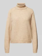 Swetry damskie - Sweter z wywijanym kołnierzem o kroju regular fit z długimi raglanowymi rękawami model ‘JULIANA’ - miniaturka - grafika 1