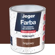 Farby zewnętrzne - Jeger Farba do drewna na zewnątrz do ochrony i dekoracji Brązowy 0.7 litra - miniaturka - grafika 1
