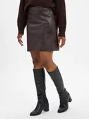 Spódnice - JOOP! Damska spódnica ze sztucznej skóry - Saron Kobiety Sztuczna skóra brązowy wypukły wzór tkaniny, 38 - miniaturka - grafika 1