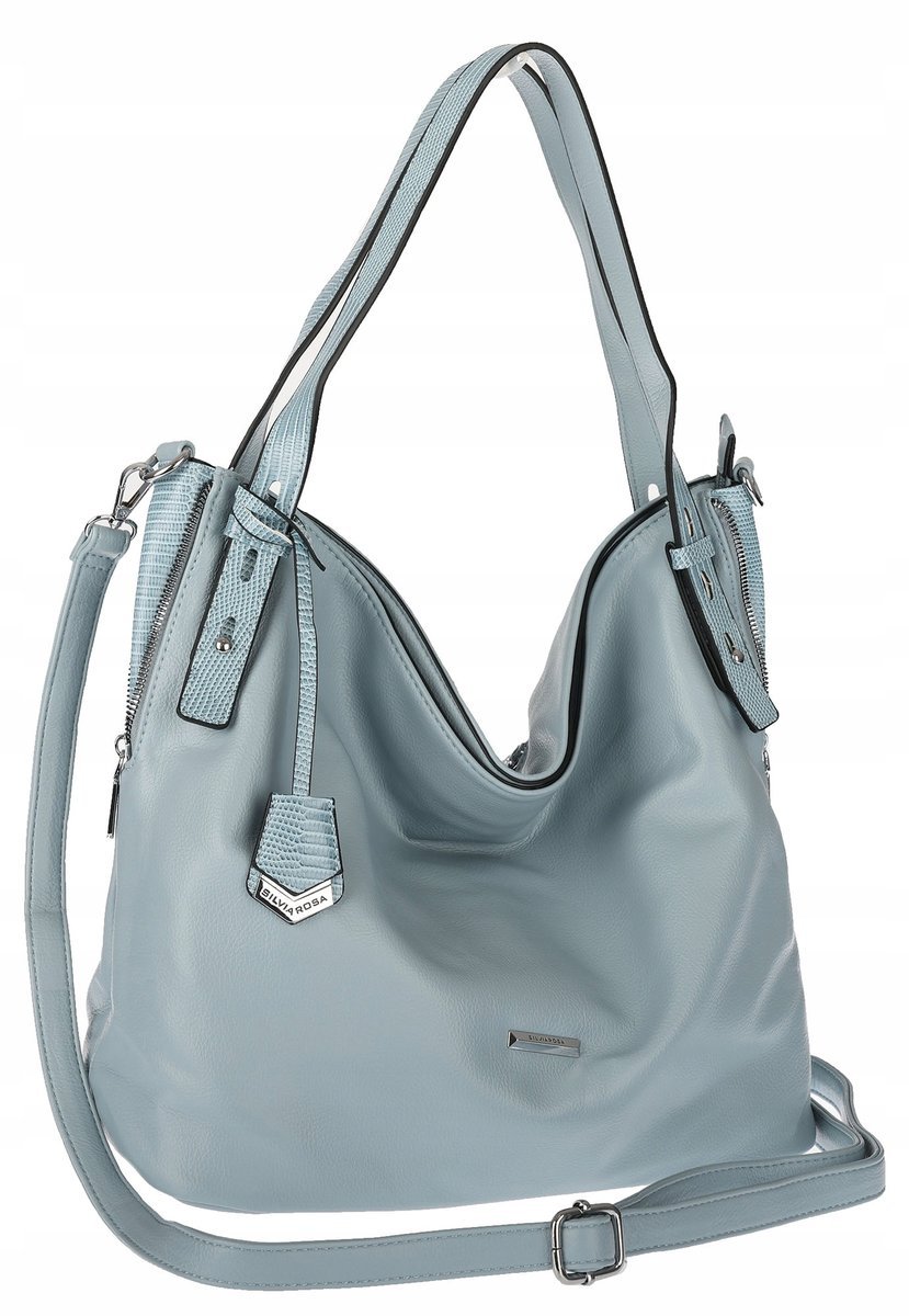 Torebka Damska Listonoszka Worek Shopper Torba na Ramię SR56 niebieska