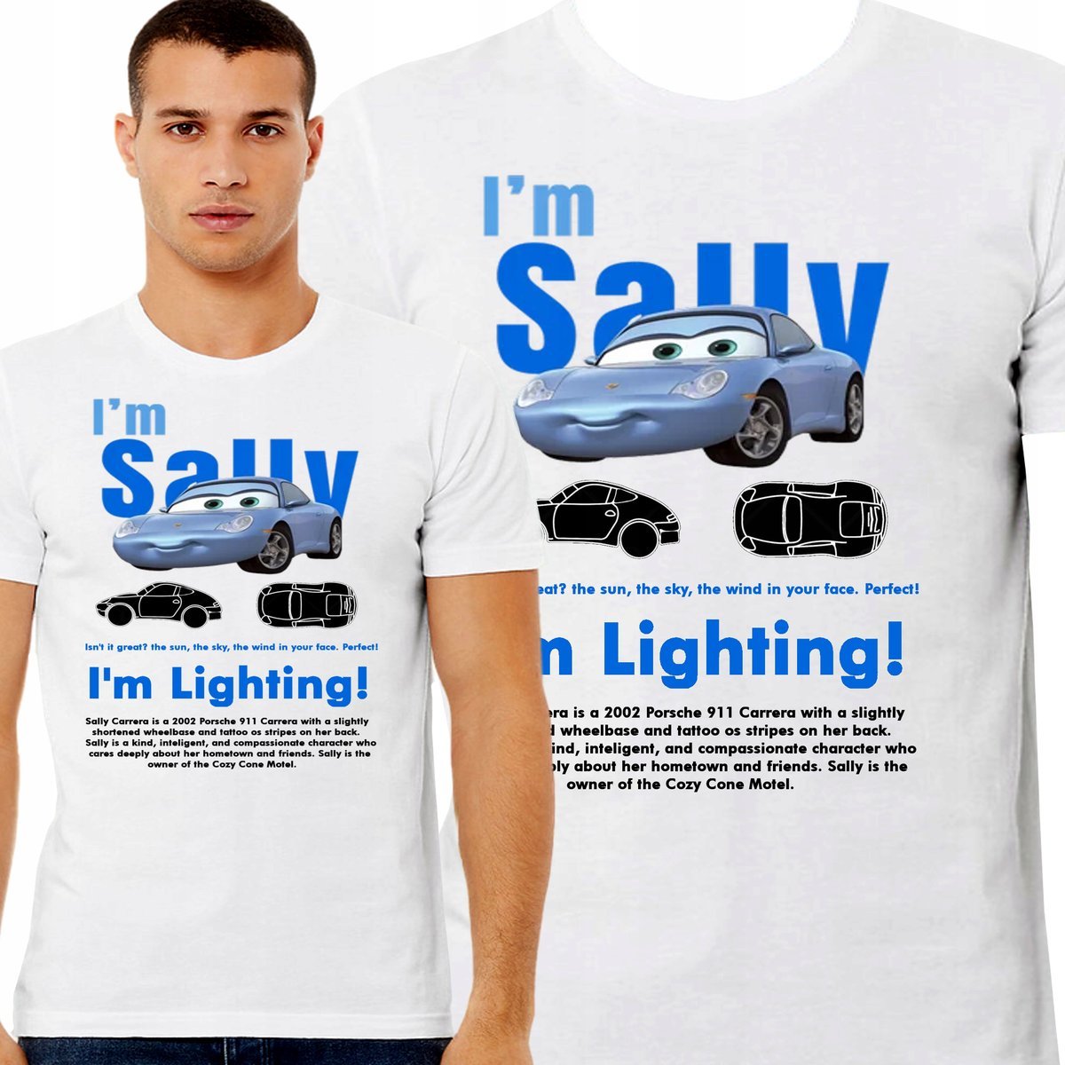KOSZULKA MĘSKA T-Shirt Sally I'm Lightning Cars SALLY and MCQUEEN M 3379