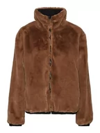 Kurtki damskie - VERO MODA Vmalice dwustronna kurtka damska ze sztucznego futra, Tygrysie oko, Aop: czarne wnętrze, XL - miniaturka - grafika 1