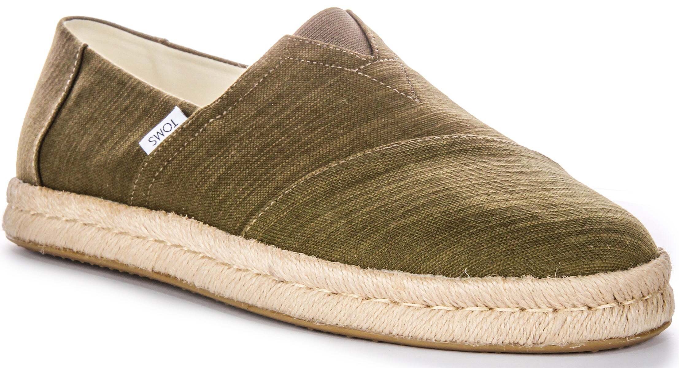 Toms Alpargata Alrop Slobby Gewebte Eco Recycled Herren Leinen Espadryle w kolorze oliwkowym - 7,5 UK - 41 EU - 8,5 US / Olive