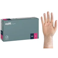 Rękawiczki jednorazowe - EasyCare Vinyl PF, rękawice winylowe, niejałowe, bezpudrowe, transparentne, rozmiar S, 100 sztuk - miniaturka - grafika 1