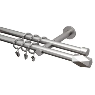 Karnisz Heksagon 300 cm podwójny chrom mat 19 mm Inspire - Karnisze - miniaturka - grafika 1