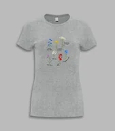 Koszulki i topy damskie - KOSZULKA DAMSKA - KWIATY POLNE Szary XL - miniaturka - grafika 1