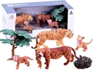 Figurki dla dzieci - FIGURKI ZWIERZĄT ZESTAW SAFARI TYGRYS 4SZT - miniaturka - grafika 1