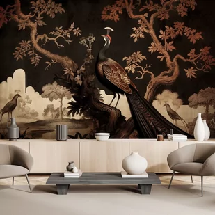 Fototapeta, Orientalny paw na drzewie (Rozmiar 350x245) - Fototapety - miniaturka - grafika 1