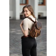 Plecaki - Plecak damski brązowy PAOLO PERUZZI T-16-BR - miniaturka - grafika 1