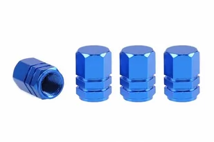 AMiO Aluminiowe nakrętki na wentyle niebieskie 4 szt AMI-02239 - Akcesoria tuningowe - miniaturka - grafika 1