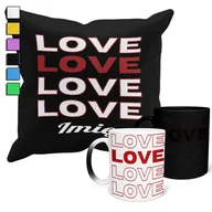 Gadżety dla niej i dla niego - ZESTAW KUBEK MAGICZNY + POSZEWKA Z PODUSZKĄ- WALENTYNKI PREZENT + IMIĘ - miniaturka - grafika 1