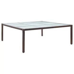 vidaXL Stół ogrodowy, brązowy, 200x200x74 cm, polirattanowy - Stoły ogrodowe - miniaturka - grafika 1