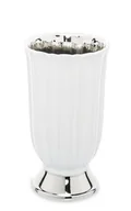 Wazony i flakony - Art pol WAZON CERAMICZNY NOWOCZESNY BIAŁY SREBRNY 23x12 131726 - miniaturka - grafika 1