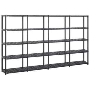 vidaXL Regał 5-poziomowy, czarny, 284x38x170 cm, plastik 3059860 - Szafy i regały magazynowe - miniaturka - grafika 1