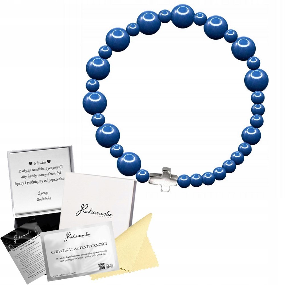 Bransoletka Różaniec Z Pereł Elastyczna Prezent Biżuteria Życzenia Gratis