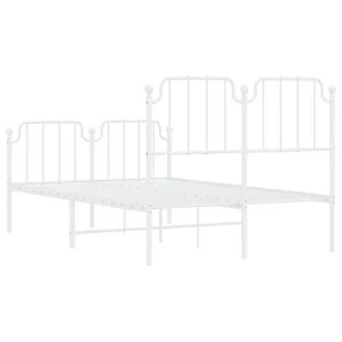 Metalowa rama łóżka z wezgłowiem i zanóżkiem, biała, 120x200 cm Lumarko! - Łóżka - miniaturka - grafika 8