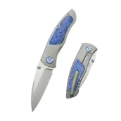 Noże - Nóż składany Kubey KB Knives Vertigo Gray Titanium/Timascus, Stonewashed CPM S35VN by Peter Carey (KB258D) - miniaturka - grafika 1