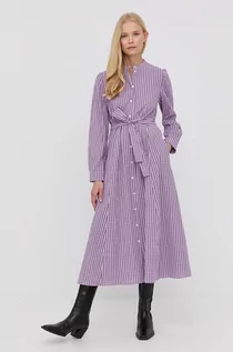 Sukienki - Max&Co sukienka kolor fioletowy midi rozkloszowana - - grafika 1