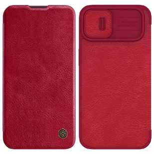 Nillkin Qin Leather Pro Case etui iPhone 14 Plus osłona na aparat kabura pokrowiec obudowa z klapką czerwony - Etui i futerały do telefonów - miniaturka - grafika 1