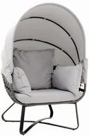 Fotele i krzesła ogrodowe - Szary fotel ogrodowy typu bocianie gniazdo P5-T72 - miniaturka - grafika 1
