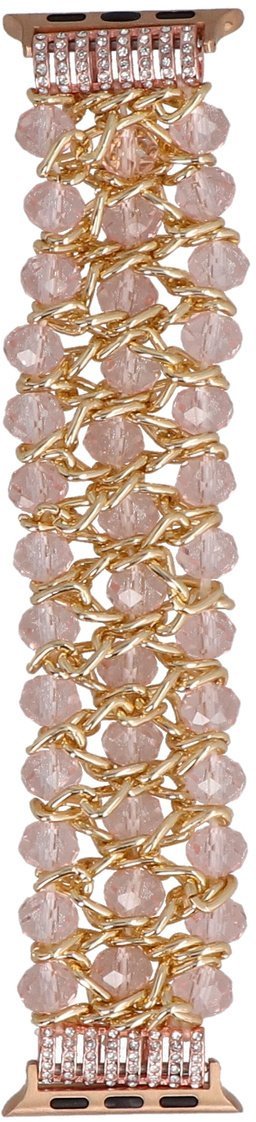 GlacierX bransoleta do smartwatcha Sparkling Crystals Stretch Bracelet Rose Gold do Apple Watch 38/40/41mm Różowa
