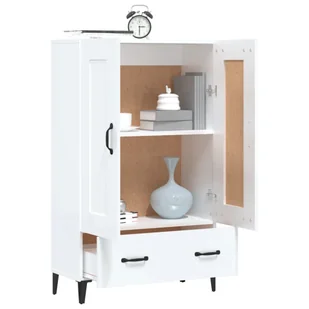 Lumarko Szafka, biała, połysk, 70x31x115 cm, materiał drewnopochodny - Szafki do salonu - miniaturka - grafika 5
