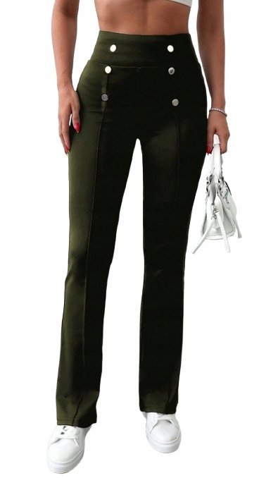 SHEIN SPODNIE DAMSKIE ZIELONE ELEGANCKIE DŁUGIE S 1DB