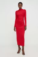 Sukienki - Answear Lab sukienka kolor czerwony maxi dopasowana - miniaturka - grafika 1