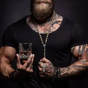 Naszyjniki męskie - Męski naszyjnik różańcowy, męski stalowy naszyjnik krzyżowy, drewniane modlitewne paciorki różańcowe, męski długi naszyjnik, katolicki naszyjnik mo... - miniaturka - grafika 1