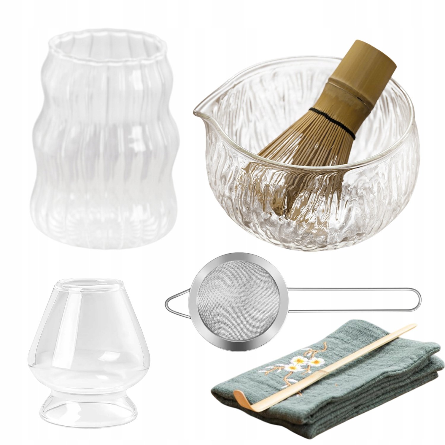 Zestaw 7 W 1 Do Herbaty Matcha Szklana Narzędzie Miotła Do Matchy Trwałe