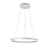 Lampy sufitowe - Lampa wisząca LED Palau 60W 3000K, ściemnialna, Ø60cm, biała – nowoczesny design z metalu i metakrylanu - miniaturka - grafika 1