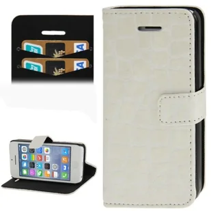 Etui na telefon komórkowy Croco (flip landscape) do telefonu komórkowego Apple iPhone 5C biały - Etui i futerały do telefonów - miniaturka - grafika 1