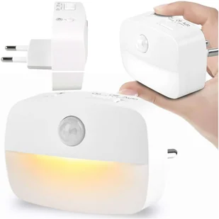 Lampka nocna LED z czujnikiem ruchu do gniazdka EU 3 barwy światła Alogy Night Light Biała - Etui i futerały do telefonów - miniaturka - grafika 16