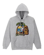 Bluzy damskie - Bluza z kapturem Jednorożec na plaży Wakacje Szara XXL - miniaturka - grafika 1