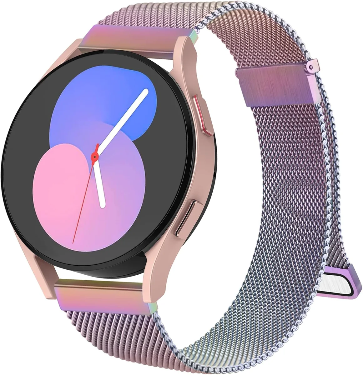 PASEK TKANY 20MM STALOWY REGULOWANY BRANSOLETA SMARTWATCH ZEGARKA WYGODNY