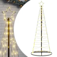 Choinki - vidaXL Stożkowa choinka z lampek, 200 ciepłych białych LED, 182 cm - miniaturka - grafika 1