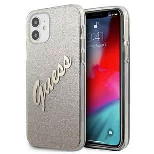 Guess GUHCP12SPCUGLSGO iPhone 12 mini 5,4" złoty/gold hardcase Glitter Gradient Script GUE001090 - Etui i futerały do telefonów - miniaturka - grafika 2