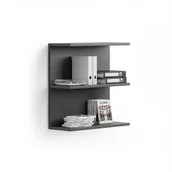 Inne meble biurowe - Panel ścienny z półkami BLOCK, grafitowy - miniaturka - grafika 1