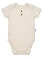 Body dla niemowląt - Dziecięce body polo z krótkim rękawem beżowe Nicol,r.56 - miniaturka - grafika 1