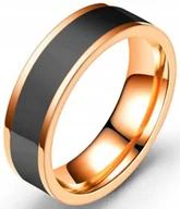 Pierścionki - Pierścień Różowe Złoto Czarny Pierścionek Sygnet - miniaturka - grafika 1