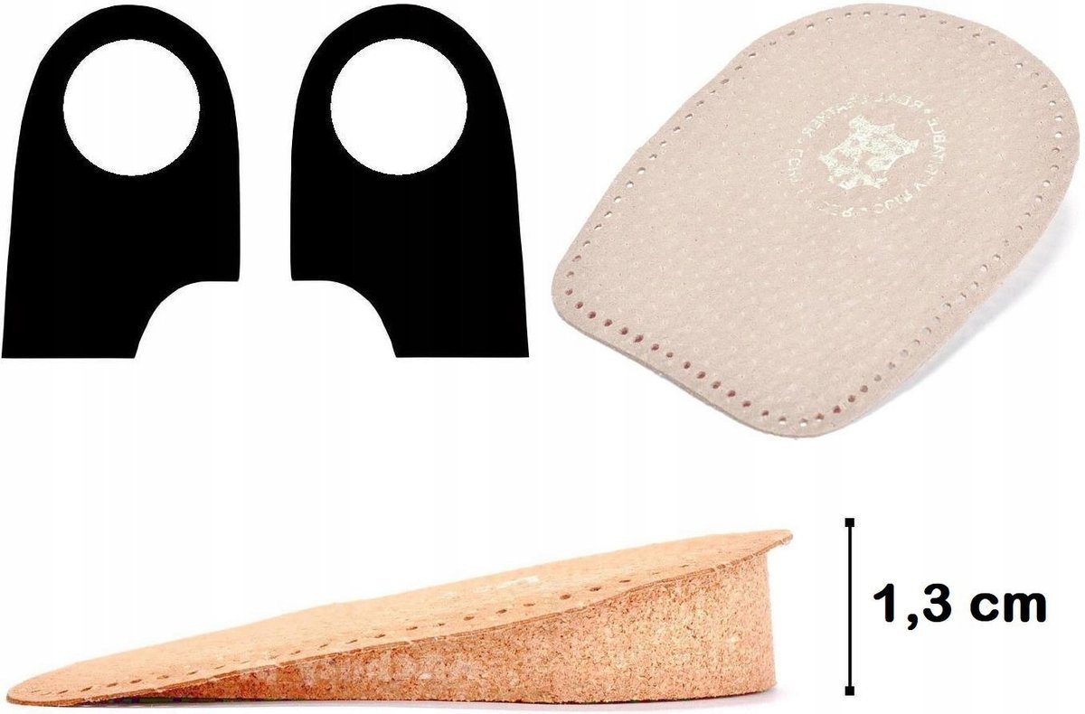 36/41 BIAŁE Amortyzujące Podpiętki na OSTROGĘ PODWYŻSZAJĄCE 13 mm + 1,3 CM