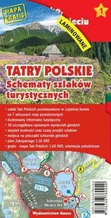 GAUSS Tatry Polskie. Schematy szlaków turystycznych wyd. laminowane wyd. 3 praca zbiorowa - Atlasy i mapy - miniaturka - grafika 1