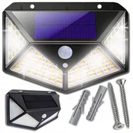 Lampy ogrodowe - LAMPA SOLARNA LED 100 ULICZNA OGRODOWA ELEWACYJNA CZUJNIK RUCHU ZMIERZCHU - miniaturka - grafika 1
